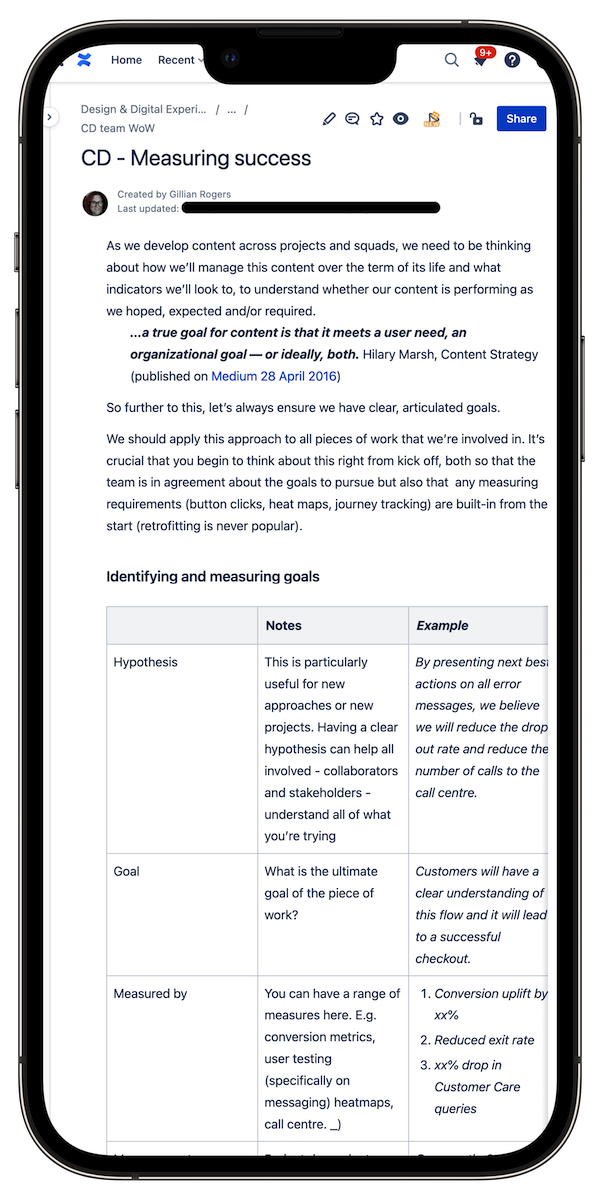 Measuring success