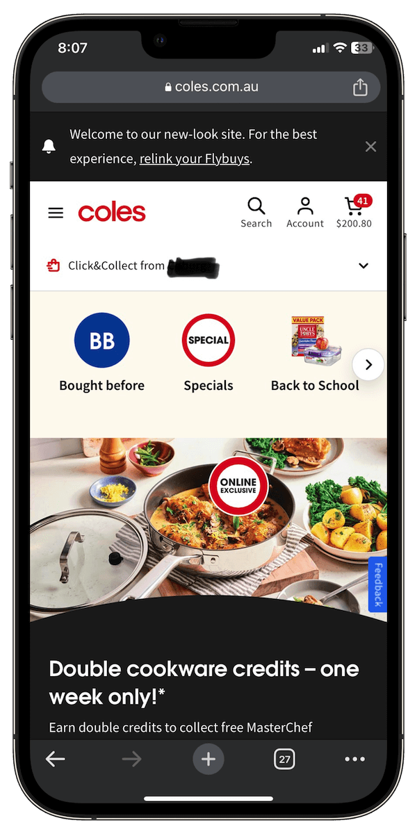 Coles web